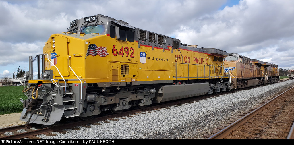 Up Close on UP 6492 and the Other 2 Locomotives in Her Consist.